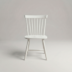 English Spindle Back Wood Dining Chair, Set of 2, Soft White