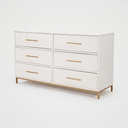 Better Wood 6-Drawer Dresser, Creamy White