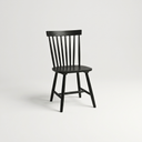 English Spindle Back Wood Dining Chair, Set of 2, Onyx Black