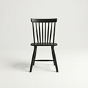 English Spindle Back Wood Dining Chair, Set of 2, Onyx Black
