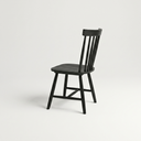 English Spindle Back Wood Dining Chair, Set of 2, Onyx Black