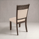 Pine Wood Farmhouse Upholstered Dining Chairs, Set of 2, Distressed Brown Oak
