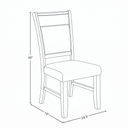 Craftsman Wood Dining Chair Linen Upholstery , Set of 2, Espresso Brown