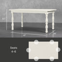 Granham Ash Solid Wood Dining Table for 4 to 6 People - Creamy White Oak