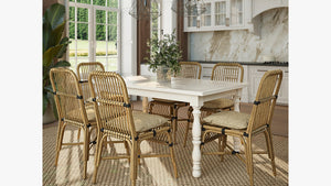 Granham Ash Solid Wood Dining Table for 4 to 6 People - Creamy White Oak