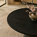 47" Hazel Round Dining Table, Black Oak