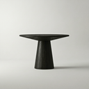 47" Hazel Round Dining Table, Black Oak