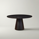 47" Hazel Round Dining Table, Black Oak