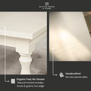 Granham Ash Solid Wood Dining Table for 4 to 6 People - Creamy White Oak