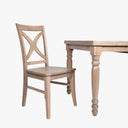 Extendable Sawyer Solid Wood Farmhouse Dining Table for 4 to 8 People - Natural Oak
