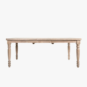 Extendable Sawyer Solid Wood Farmhouse Dining Table for 4 to 8 People - Natural Oak