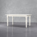 Sawyer Real Solid Wood Rustic Farmhouse Dining Table Handcrafted Seats 4 to 6 - Creamy White Oak