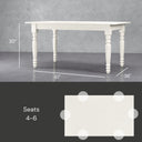 Sawyer Real Solid Wood Rustic Farmhouse Dining Table Handcrafted Seats 4 to 6 - Creamy White Oak