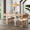 Sawyer Real Solid Wood Rustic Farmhouse Dining Table Handcrafted Seats 4 to 6 - Creamy White Oak