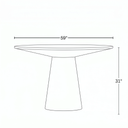 59" Hazel Round Dining Table, Black Oak