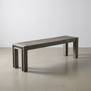 59" Modern Industrial Wooden Entryway Bench With Metal Accents, Rustic Gray