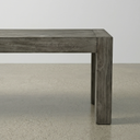 59" Modern Industrial Wooden Entryway Bench With Metal Accents, Rustic Gray