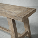 60" Farmhouse Solid Wood Accent Bench, Weathered Natural