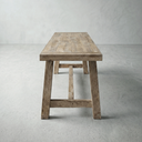 60" Farmhouse Solid Wood Accent Bench, Weathered Natural