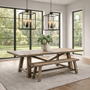 60" Farmhouse Solid Wood Accent Bench, Weathered Natural