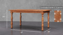 Granham Ash Solid Wood Farmhouse Dining Table for 4 to 6 People - Caramel Oak