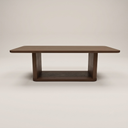 94" Open Base Wooden Rectangular Dining Table Seats 8-10, Rich Walnut Brown