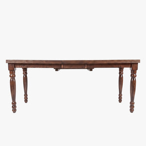 Extendable Sawyer Solid Wood Farmhouse Dining Table for 4 to 8 People - Walnut Brown