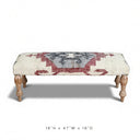 Handwoven Jute Southwestern Bench with Solid Wood Legs