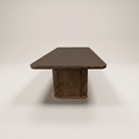 94" Open Base Wooden Rectangular Dining Table Seats 8-10, Rich Walnut Brown