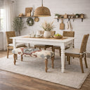 Handwoven Jute Southwestern Bench with Solid Wood Legs