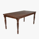 Sawyer Solid Wood Farmhouse Dining Table for 4 to 6 People - Walnut Brown
