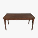 Sawyer Solid Wood Farmhouse Dining Table for 4 to 6 People - Walnut Brown