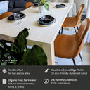 Grayson Real Solid Wood Dining Table for 4 to 6 People - Creamy White Oak