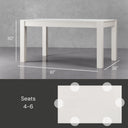 Grayson Real Solid Wood Dining Table for 4 to 6 People - Creamy White Oak