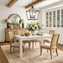 Grayson Real Solid Wood Dining Table for 4 to 6 People - Creamy White Oak