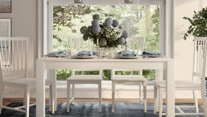 Grayson Real Solid Wood Dining Table for 4 to 6 People - Creamy White Oak