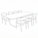 94" Open Base Wooden Rectangular Dining Table Seats 8-10, Rich Walnut Brown