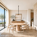 59" Hazel Round Dining Table, Natural Oak