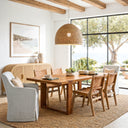 Brooke 84" Warm Oak Solid Pine Wood Dining Table