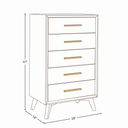 James Auden Midcentury Dresser, 100% Solid Wood 5-Drawer Tallboy Chest, Classic Walnut