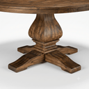 Pedestal Round Dining Table Farmhouse Style, Warm Reclaimed Brown