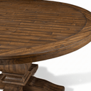 Pedestal Round Dining Table Farmhouse Style, Warm Reclaimed Brown