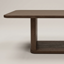 94" Open Base Wooden Rectangular Dining Table Seats 8-10, Rich Walnut Brown