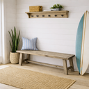 Newberry Orchard Distressed Dining Bench, Salvaged Natural Oak