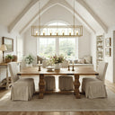 Better Wood 88" Wide Rectangular Pedestal Dining Table, Rich Honey Brown Wood