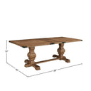 Better Wood 88" Wide Rectangular Pedestal Dining Table, Rich Honey Brown Wood