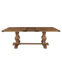 Better Wood 88" Wide Rectangular Pedestal Dining Table, Rich Honey Brown Wood
