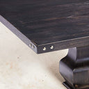 Better Wood 88" Wide Rectangular Pedestal Dining Table, Rustic Espresso Wood