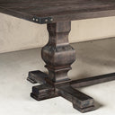 Better Wood 88" Wide Rectangular Pedestal Dining Table, Rustic Espresso Wood