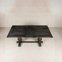 Better Wood 88" Wide Rectangular Pedestal Dining Table, Rustic Espresso Wood